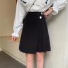 Korean Style High Waist A-Line Mini Skirt with Slit - Summer Trend