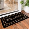 Plaid Pattern Letter Print Soft Kitchen Rug Welcome Door MatWaterproof Non-Slip Rugs Set Runner Rug Bedside Rug Absorbent Carpet For Kitchen