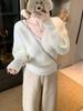 In-Stock: Women's Elegant Long-Sleeve Knit Sweater - Solid Color, Slimming, Versatile Chic Top for Autumn & Winter