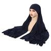 Muslim Women Long Scarf Pull On Ready Wear Instant Hijab Chemo Cap One Piece Amira Head Wrap Turban Femme Shawl Bandanas Scarves