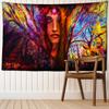 Nordic Абстрактное женское лицо Гобелен Настенный ковер Богемный хиппи Психоделический фон Настенный художник Декор