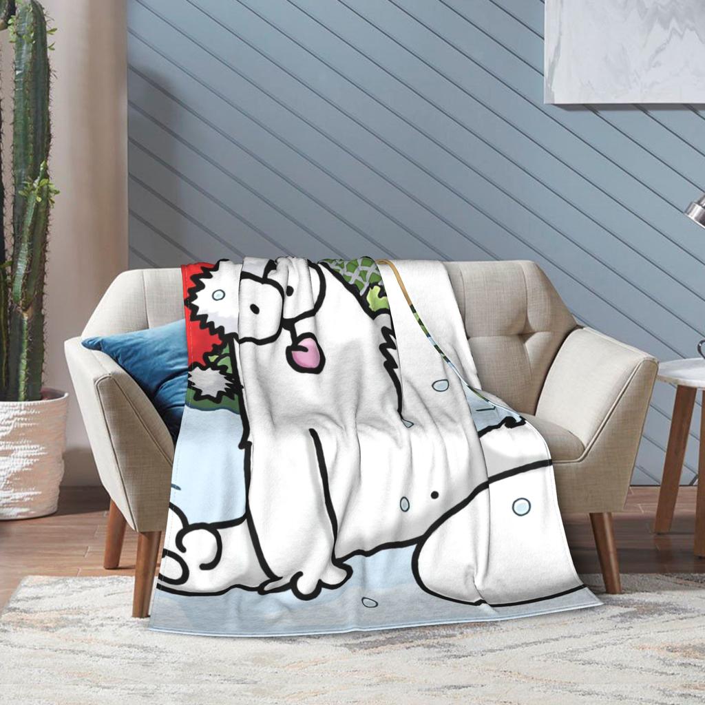 Simons cartoon Cat Print Blanket For Men Women Warm Cozy Fluffy Throw Blankets for Living Room 50x60 Inches Multiple Sizes