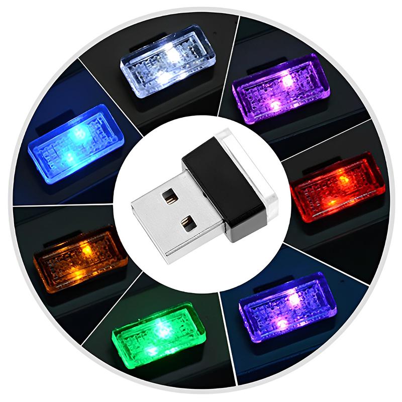 Car Mini USB LED Atmosphere Lights Decorative Lamp Auto Interior Light Portable Plug Ambient Emergency Lights Car Accessories