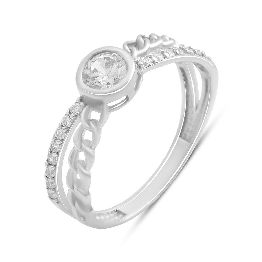 Серебряное кольцо с фианитами, вес изделия 1,96 гр (2197768)