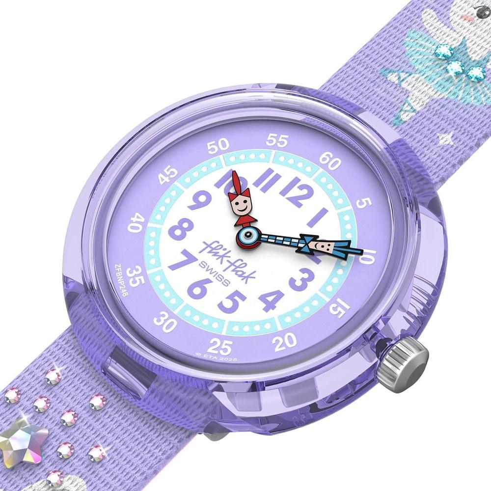 Flick Flak Kids Shining Tutu Wristwatch FBNP248 Girls Purple