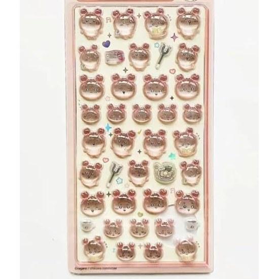 4-piece set 3D dimensional reward stickers seals cute notebook glittery deco children removable gift DIY use