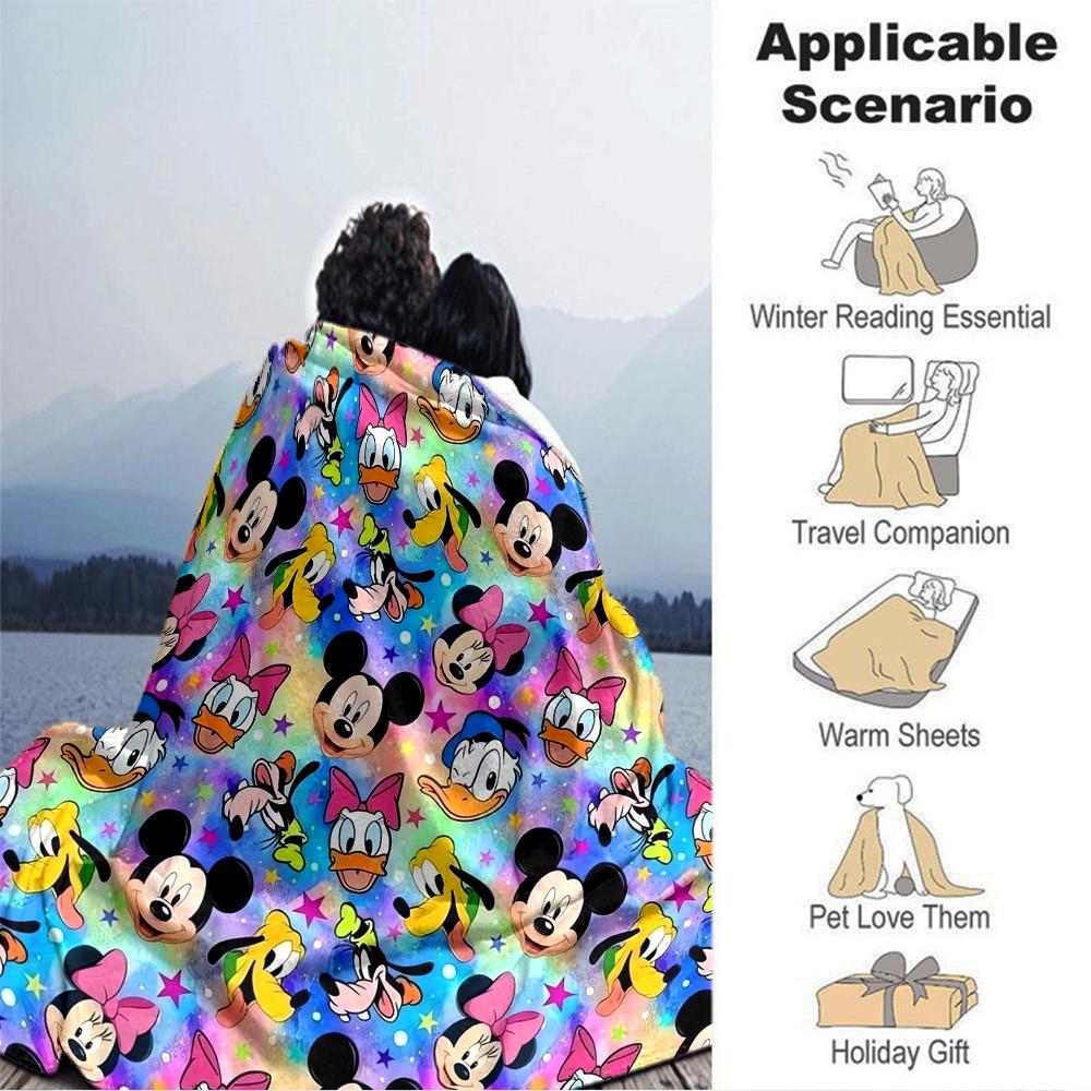 Mickey Friends Fantasy Blanket Soft Throw Blanket For Home Bedroom Bed Sofa Travel Office Solid Christmas Blanket