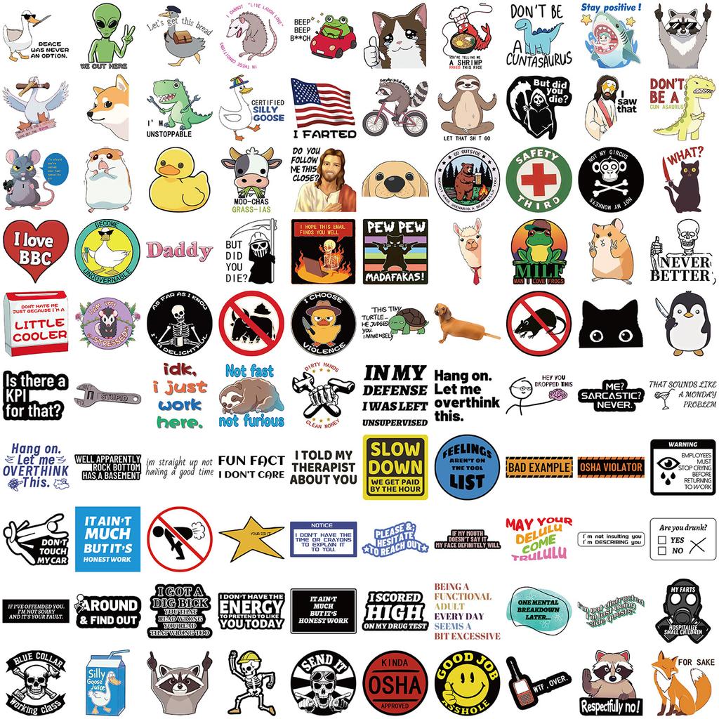 100 Веселых Стикеров-мемов для розыгрышей Украсьте гитару, ноутбук, чемодан, сделайте сами, водонепроницаемые