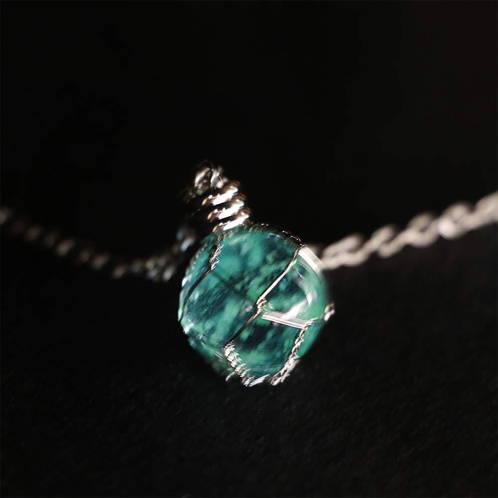 Fashion Green&Blue Steampunk Crystal Creative Magic Chic Pendant Luminous Jewelry Ball Necklace