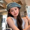 Korean Style Denim Beret Warmth Octagonal Hat Casual Painter Hat  Girl