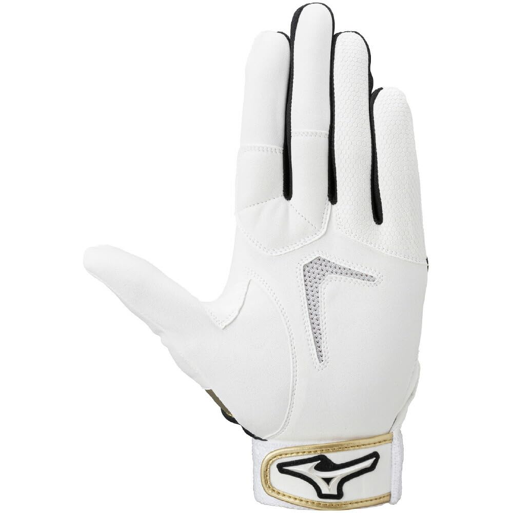 MIZUNO Defensive Gloves JM Baseball/Softball Jr. Left-Handed, 1EJEY330, Size, White/Black/Gold