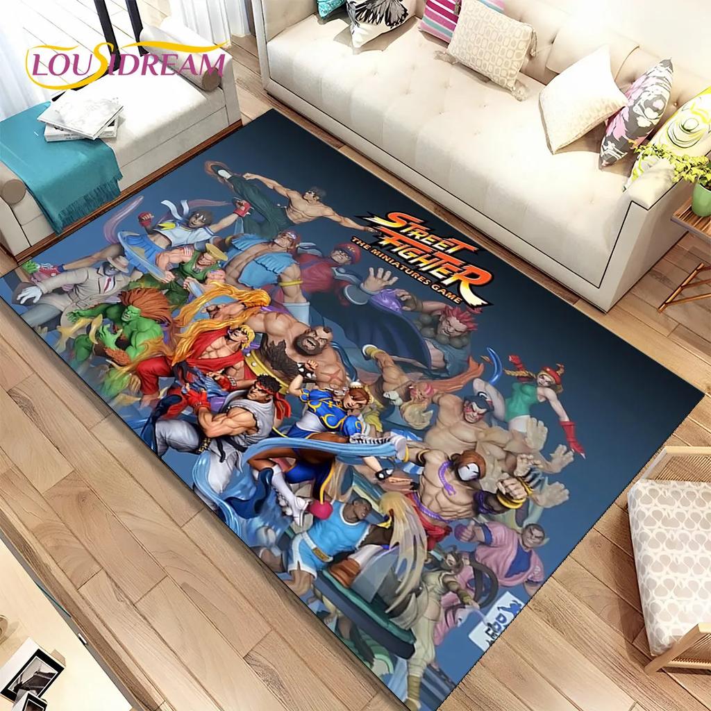 Коврик Street Fighter в стиле ретро, ​​коврик для геймера, коврик для гостиной, спальни, диван, коврик для украшения, детский нескользящий напольный коврик