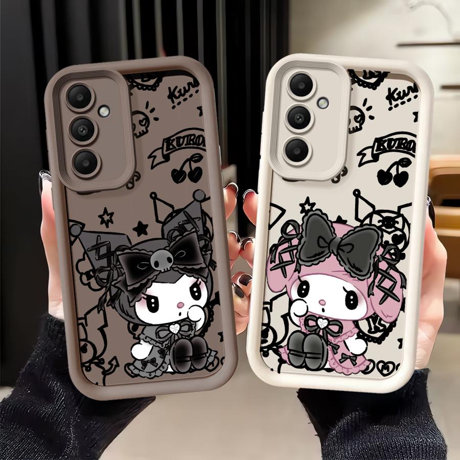 Case for Samsung Galaxy A56 A55 A25 A26 A21s A35 A52 A54 A73 A32 A22 A36 A24 Phone Cover Sanrio Cool Kuromi