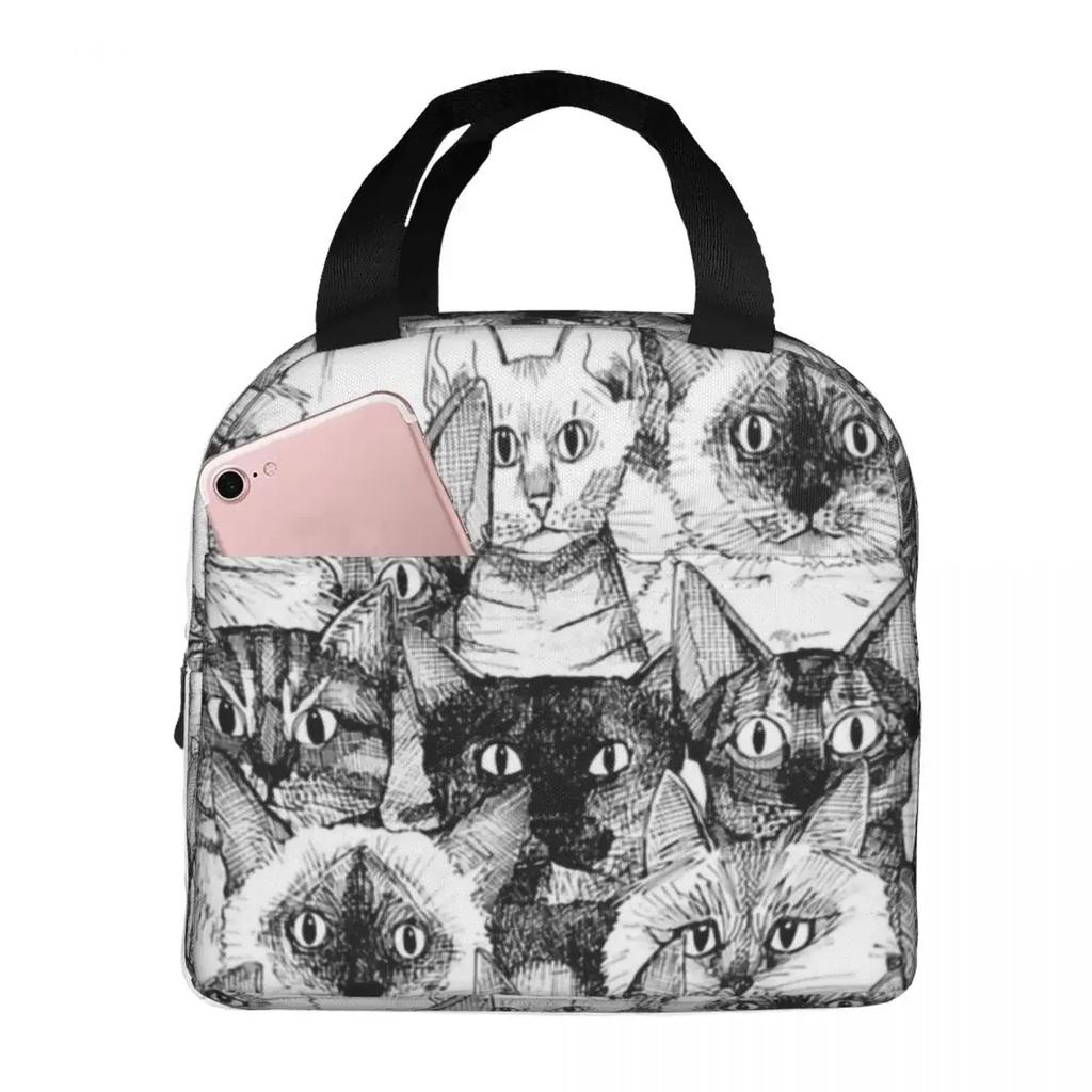 Сумки для ланча для женщин, детей, животных, кошек, домашних животных, милый термохолодильник, водонепроницаемый ланч-бокс Oxford для пикника, сумка Bento