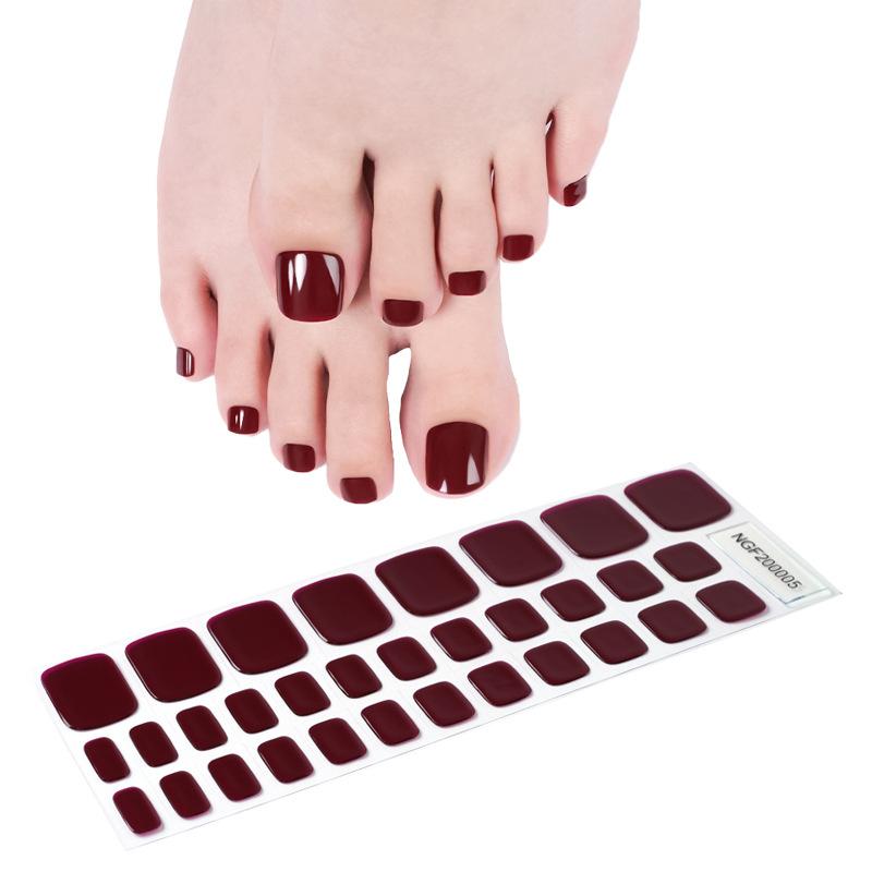 Solid Color Gel Toenail Patch, Lamp Nail Polish Glue Nail Art Patch, Toe Half-baked Nail Art Patch