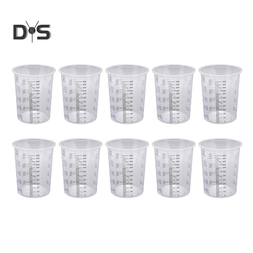 DYS Tool SHOP Прозрачный пластиковый мерный стаканчик для смешивания жидкости с краской, контейнер