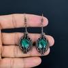 Серьги из малахита, украшения из меди 999 пробы с проволочной оплеткой, подарок для женщин, серьги ручной работы, украшения с драгоценными камнями