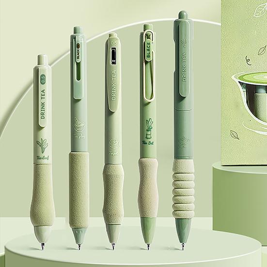 5Pcs Gel Pens Retractable Quick Dry Ink Pens 0.5mm Fine Point Black Ink Comfort Grip Smooth Writing Journaling Note Taking Pens School Office Supplies