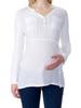 Women' White Maternity Shirt Bellybutton Maternity