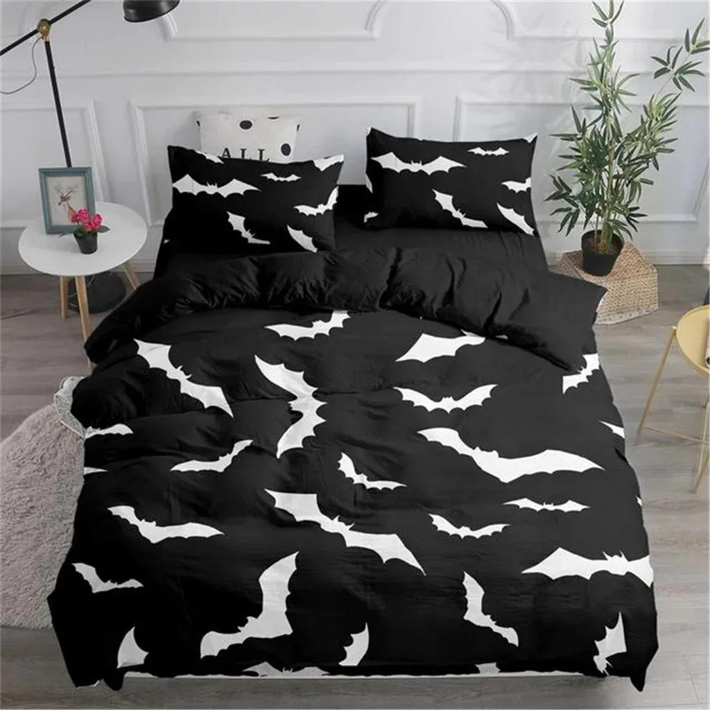 Flying Vampire Bats Duvet Cover Halloween Bedding Set 3D Prints Witchcraft Comforter Cover 2/3 Pcs