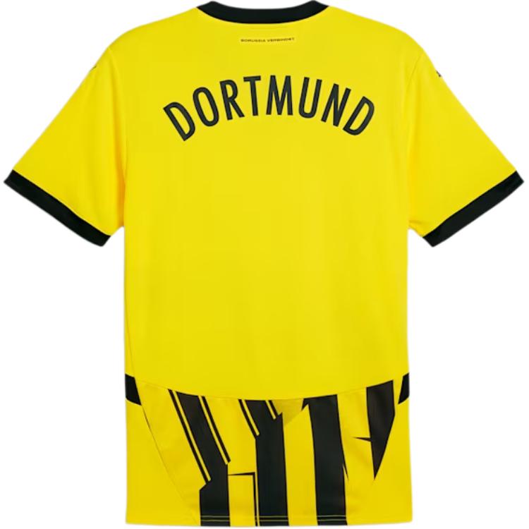 Puma Borussia Dortmund Retro Sports Fashion Logo Letter Crew Neck Short Sleeve Football Shirt Men Tops Black Yellow 77568001