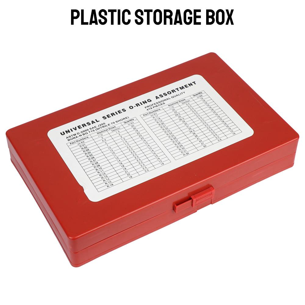 Для автомобильного гаража водопроводный трубопровод уплотнительное кольцо O-образной формы с пластиковой коробкой 419 шт. Ассорти резиновых колец O-образной формы