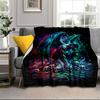 Ethereal pink Angelic skull Blanket Flannel Blanket for bed, sofa, Camping, Hiking, Picnic Essentials, gift for family Fan gifts