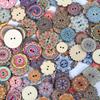 50 шт., натуральные деревянные пуговицы, круглые спиральные швейные пуговицы для скрапбукинга, 2 отверстия, швейные аксессуары