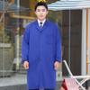 Unisex Long Blue Camouflage Dustproof Workwear Overcoat with Sleeves