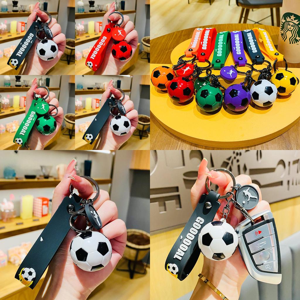 Милый мультяшный футбольный брелок Очаровательный подвес для сумки в виде искусственного футбольного мяча Автомобильный аксессуар
