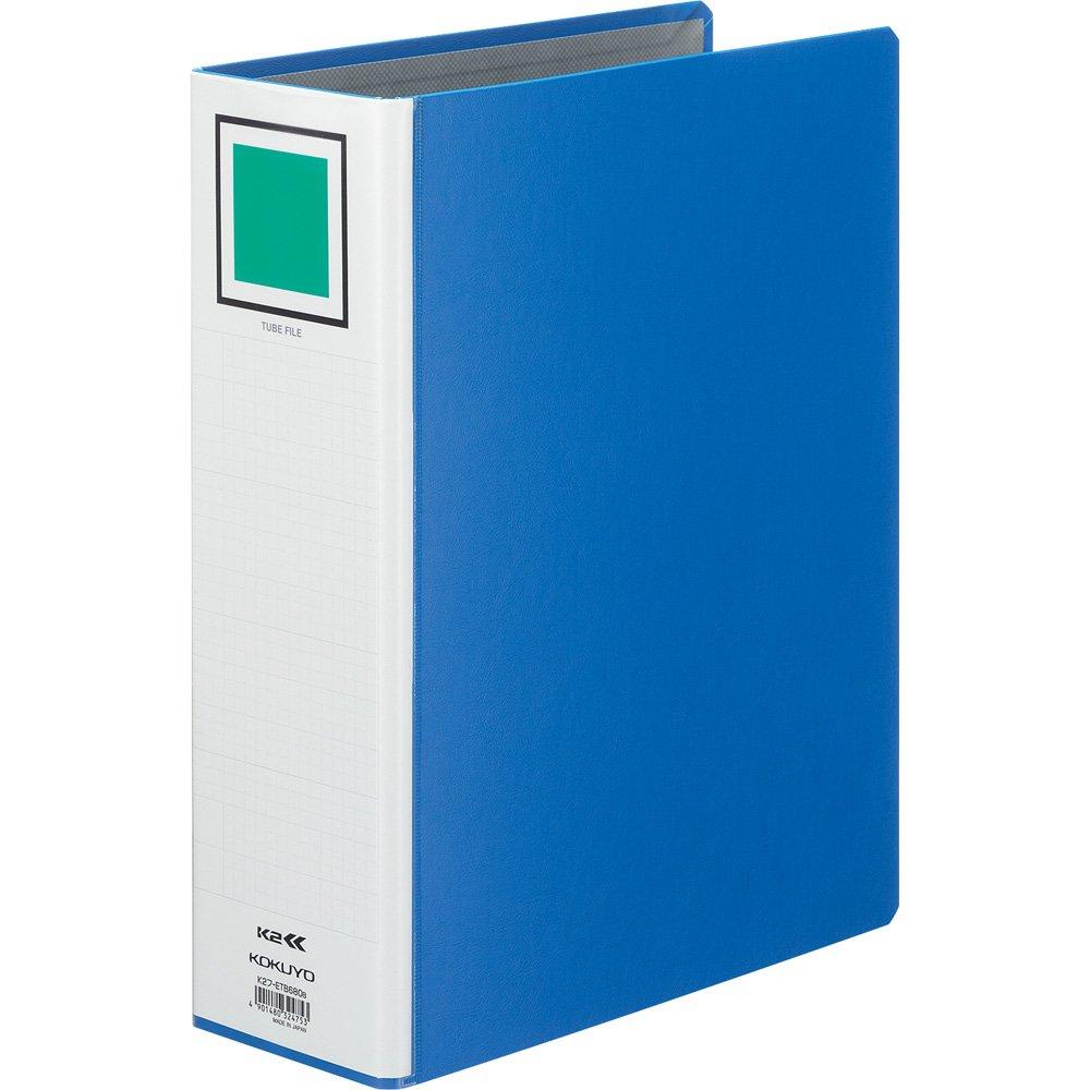 KOKUYO File Tube File K2 A4 Vertical Holds 800 Sheets 2 Holes Blue Double-Opening K2F-ETB680B