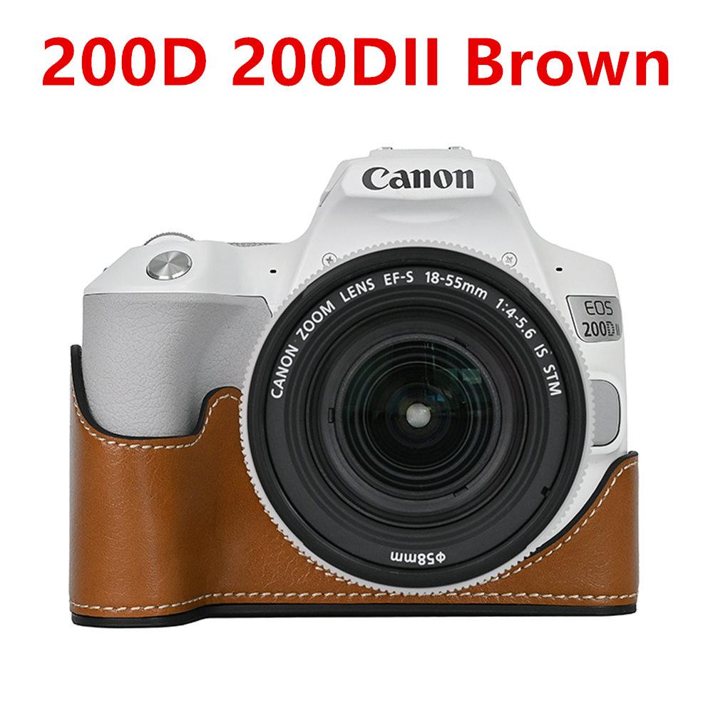Сумка для камеры из ПУ кожи, полукорпус для Canon EOS R50 R10 200D 200DII, с отверстием для батареи, нижняя крышка