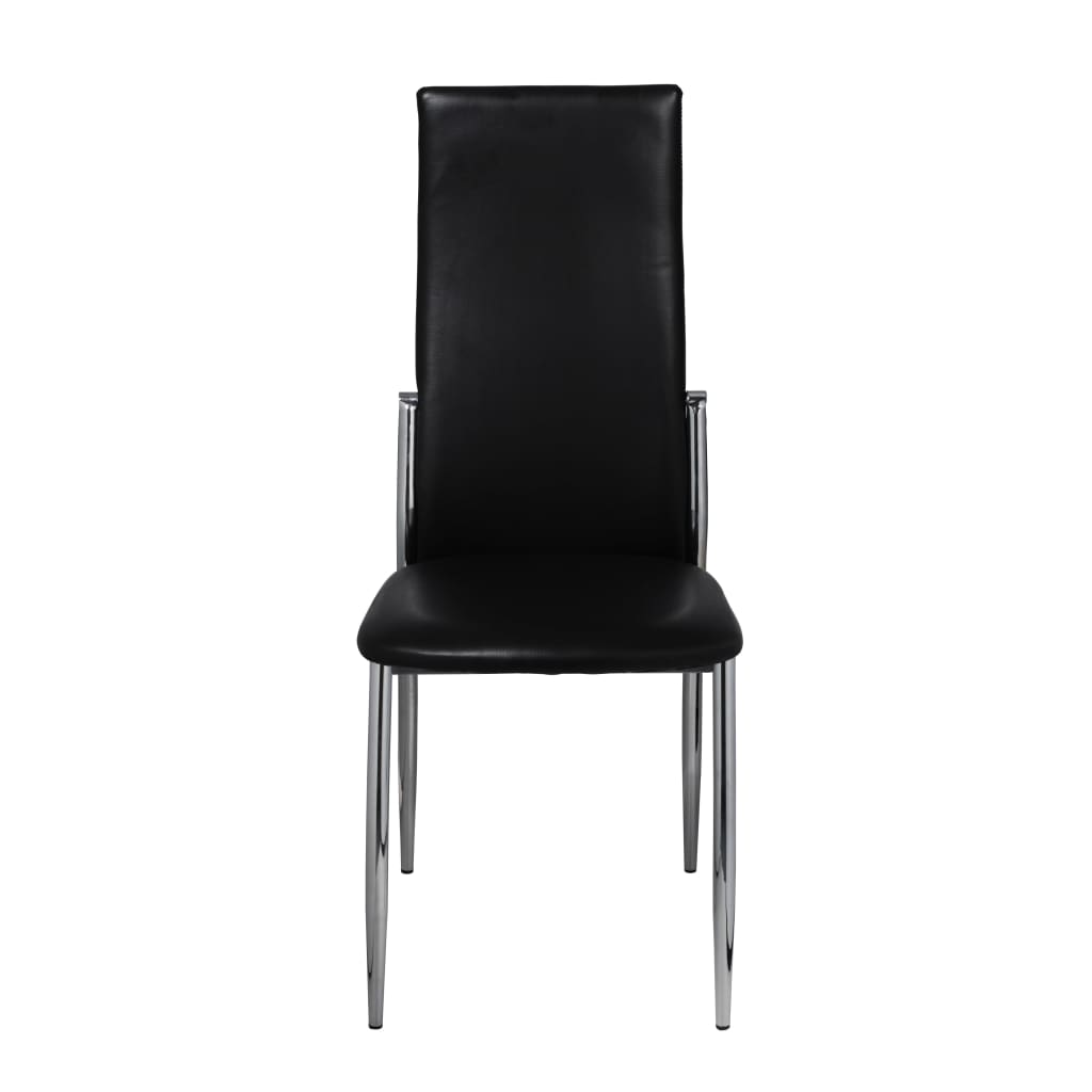 Dining Chairs 2 pcs Black Faux Leather