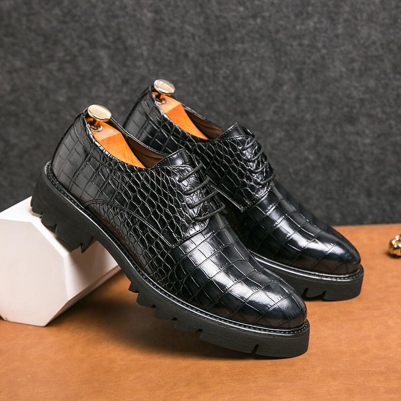 Модные мужские туфли-оксфорды на шнуровке из кожи с крокодиловым принтом для свадебной вечеринки, повседневные туфли-оксфорды для офиса, деловые туфли для мужчин