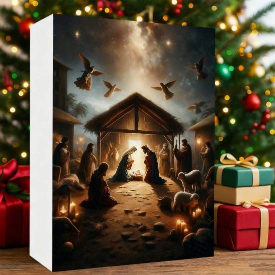 Nativity Advent Calendar 2025 24 Days Christmas Countdown Calendar with 24 Nativity Scene Ornaments Christian Religious Gifts for Family Friends