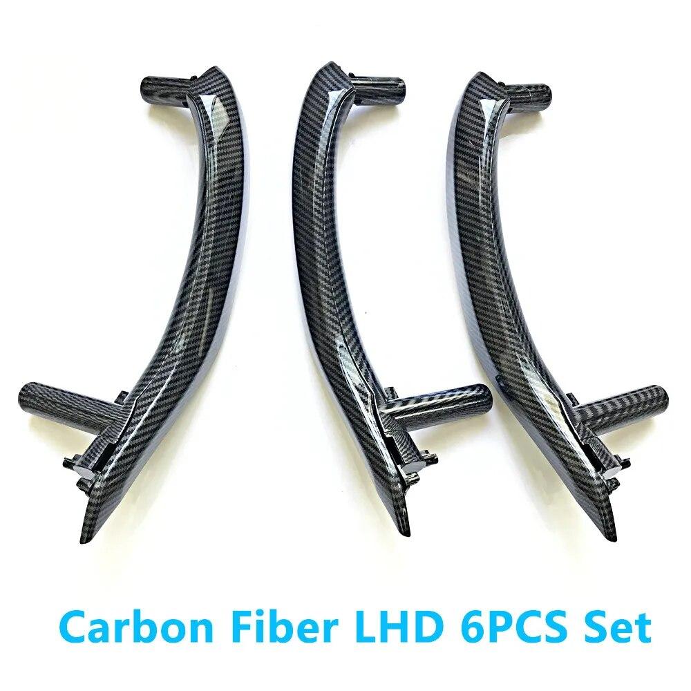 LHD Car Interior Left Right Passenger Door Pull Handle With Outer Leather Cover Trim Replacement For BMW X5 X6 F15 F16 2014-2018