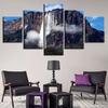 Wall Art Decor Home Room Modern Pictures 5 Pieces High Mountain Waterfall Landscape Modular Canvas Paintings HD Prints Framework