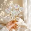 10Pcs Handcrafted Eternal Roses Large Artificial Crystal Flowers Gold Rose Gift  Home Decoration