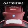 Car Tissue Box Backrest Armrest Box Sun Visor Paper Bag For Volkswagen VW Scirocco Passat Polo B5 B6 B7 CC Tiguan Sharan Touran zj3