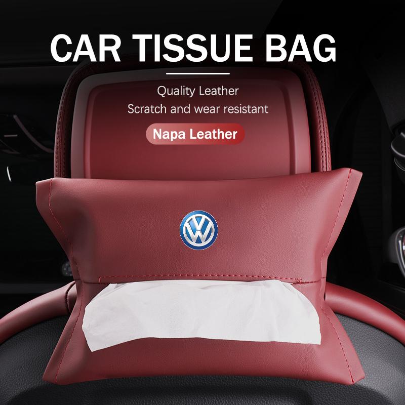Car Tissue Box Backrest Armrest Box Sun Visor Paper Bag For Volkswagen VW Scirocco Passat Polo B5 B6 B7 CC Tiguan Sharan Touran zj3
