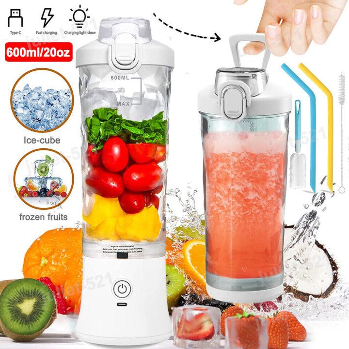 600ml Portable Blender 240W USB Rechargeable Electric Juicer with 6D Blades, BPA-Free, 4000mAh Lithium Battery, Quick Charge, Small Container for