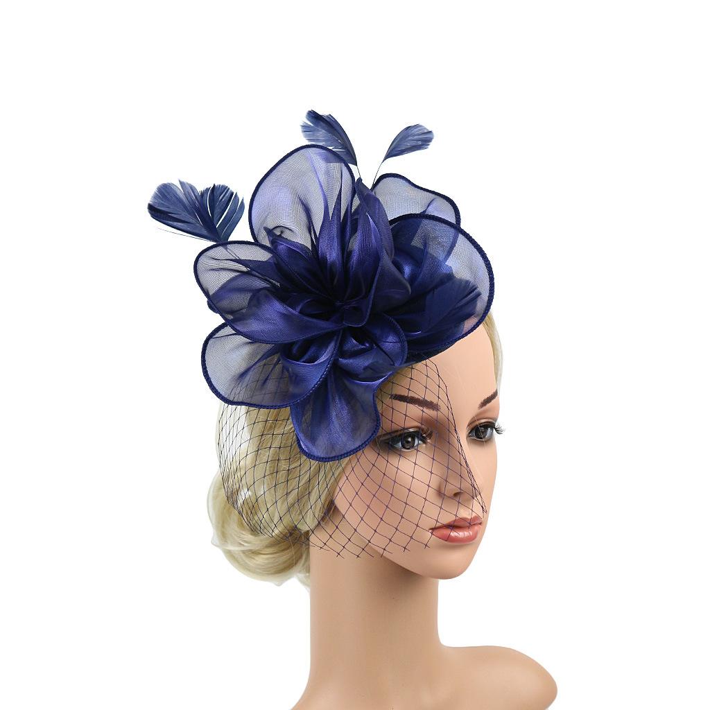European and American Eugen yarn headgear Jockey Club mesh hair accessories bridal ball top hat headband hairpin dual-purpose style