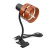 Aiwode Clip-on Light, Brown Wooden Circle, E26 Compatible, 360-Degree Rotation, with Switch, Luxury, Eye-Friendly, Energy-Saving, Space-Saving
