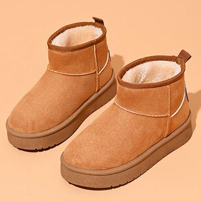 Женские классические зимние ботинки на платформе, зимние теплые нескользящие полусапожки с подкладкой из искусственного меха для женщин, удобные короткие ботинки с подкладкой из искусственной замши и флиса