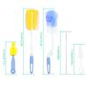 5Pcs Baby Bottle Brush Set Infant Nipple 360-Degree Rotating Clean Sponge Spout Cup Pacifier Straw Brush Kit Bottle Clean Tools