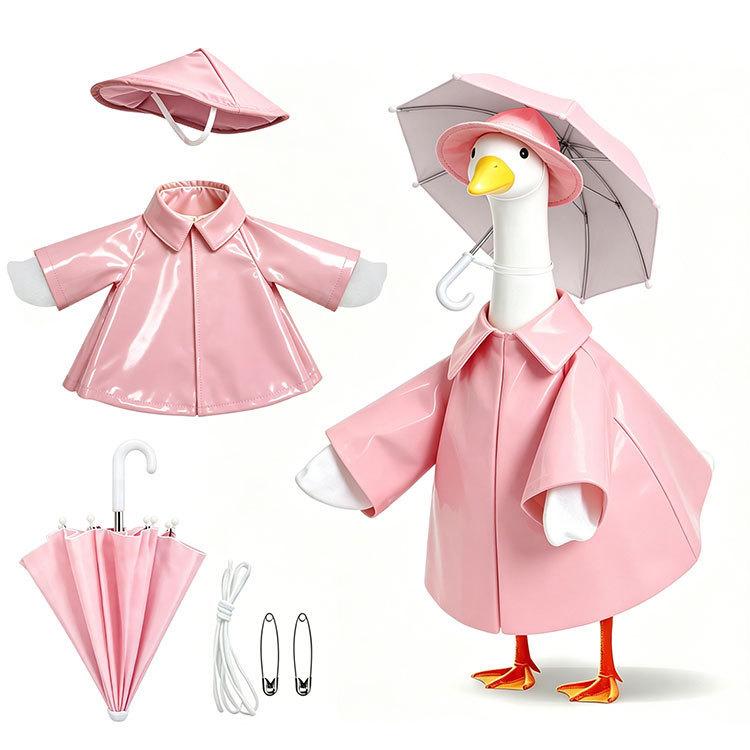 Porch Goose Decoration Clothes Set Waterproof Raincoat Bikini Ghost Outfit for 23 Inch Lawn Garden Statue Costume