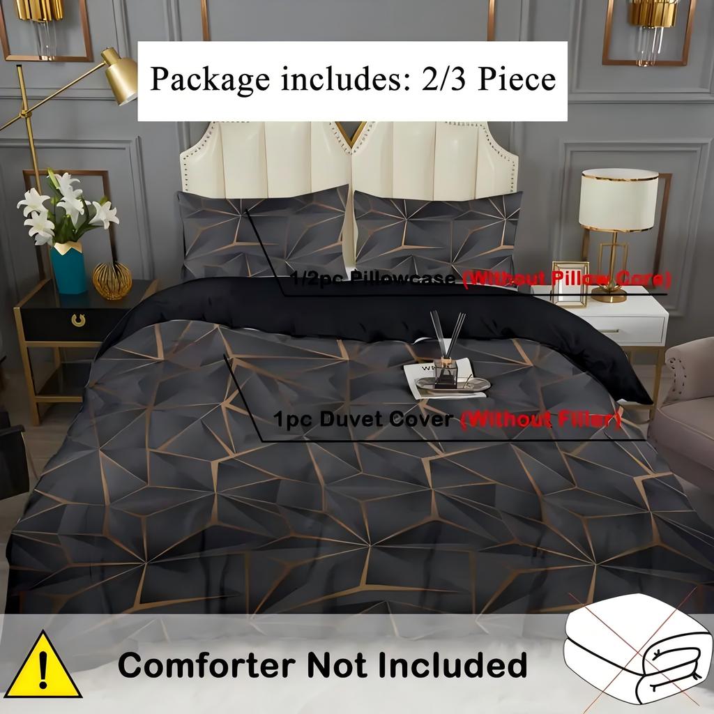 Geometric Line Grid Pattern 3d Print Quilt Cover All Season Soft Bedding Cover Pillowcase Luxury Home Textiles Duvet Cover Sets