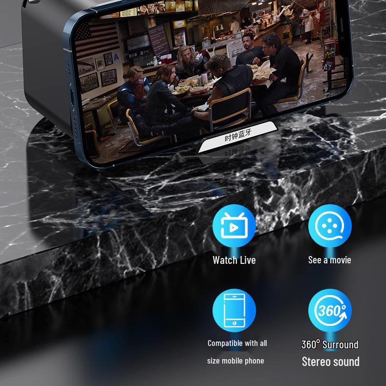 S7 Мини Bluetooth-динамик с зеркальными часами, будильником, FM-радио, слотом для карты, длительным временем работы от батареи, высокой громкостью и функцией голосового вызова