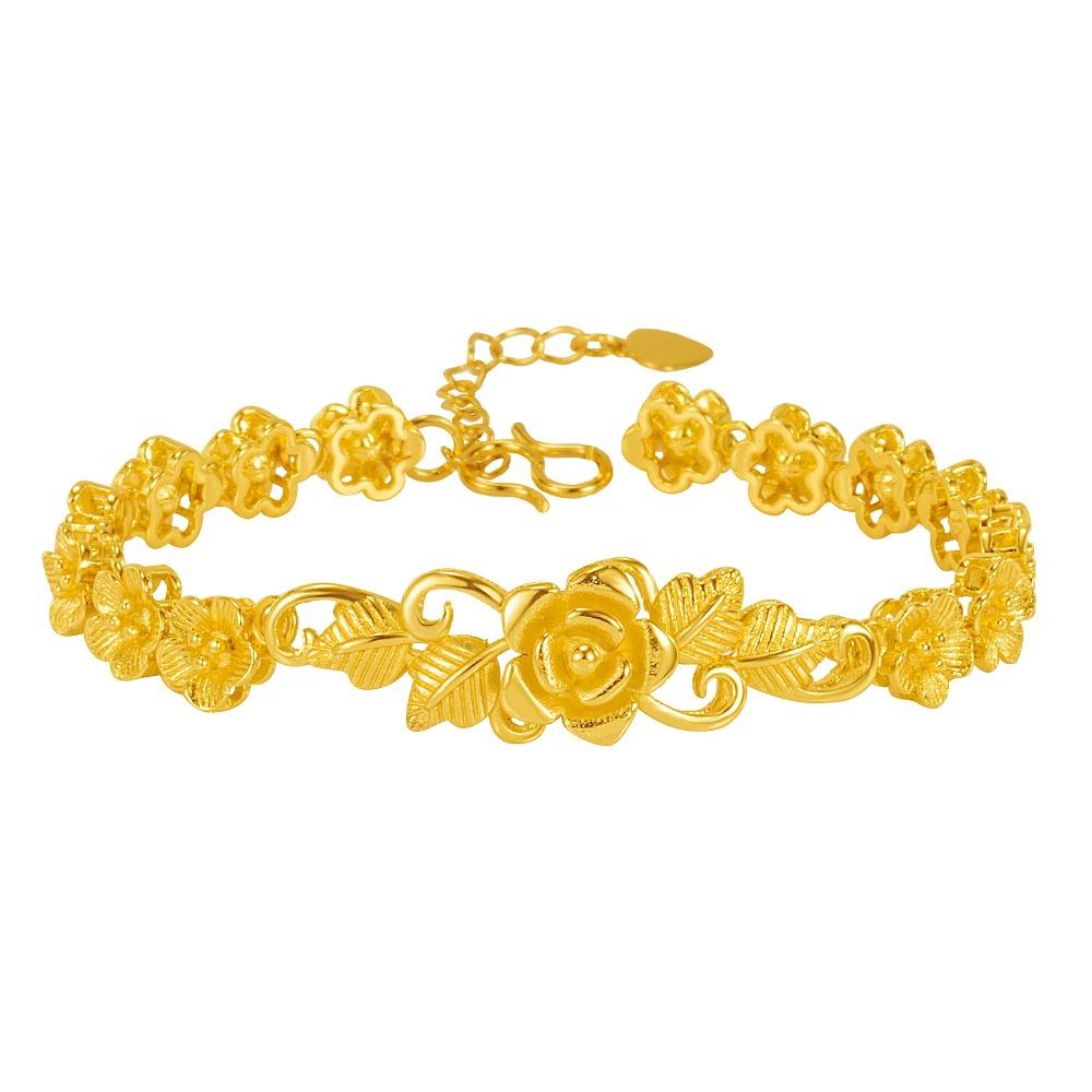 Украшения Имитация золотого цветка браслет Винтажный китайский стиль браслеты полый браслет женские подарки