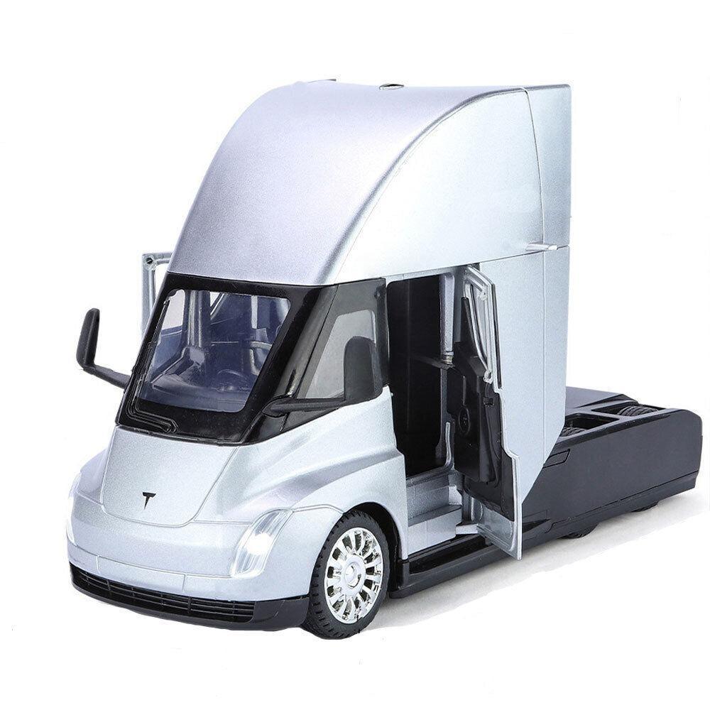 1/32 Tesla Trailer Литая модель игрушечного автомобиля для детей, коллекция для мальчиков